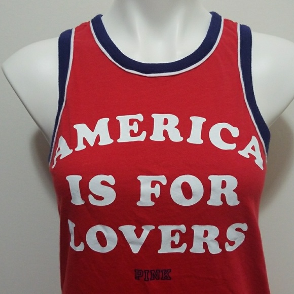VS PINK America Is For Lovers Tank Top - Picture 2 of 5